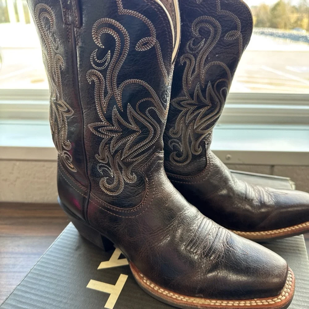Ariat Women’s Chocolate Chip Embroidered Western Boots size 9.5 like new - Picture 5 of 8